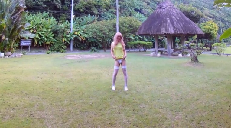 Beautiful garden - Shemale Outdoor Piss and Shit (HD-720p) Image 1