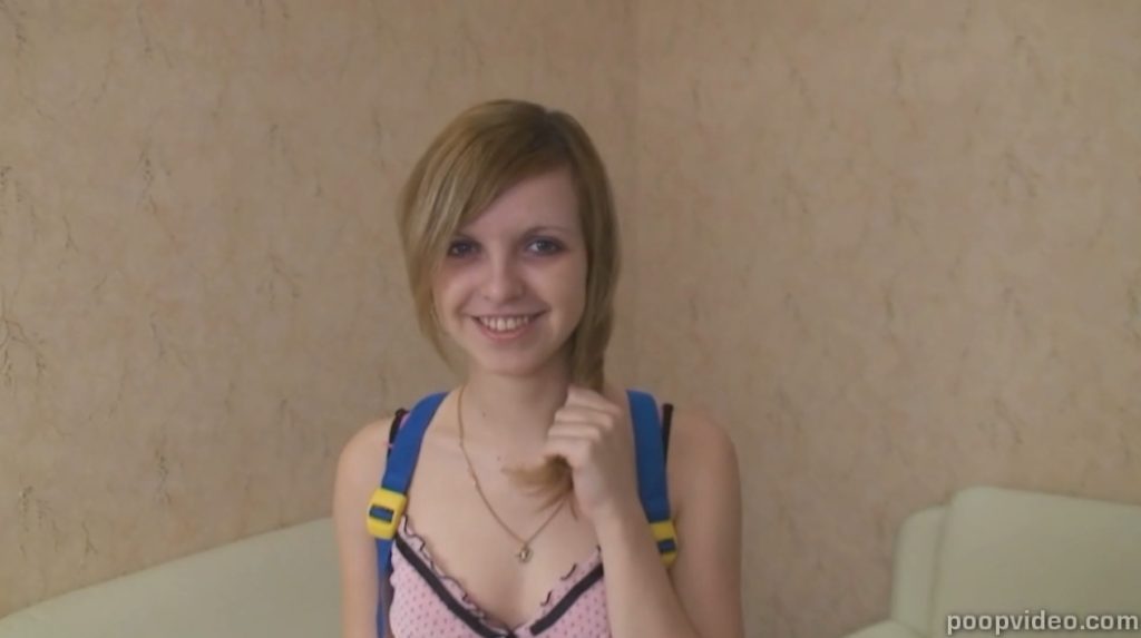 Russian young girl shitting (Demina) Image 1